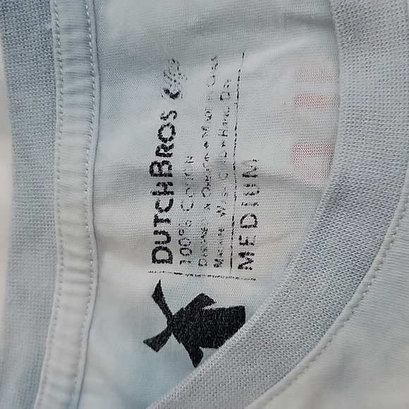 DUTCH Bros Coffee Blue Tie Dye Impact Cotton Tee size Medium Change the World - Picture 3 of 6